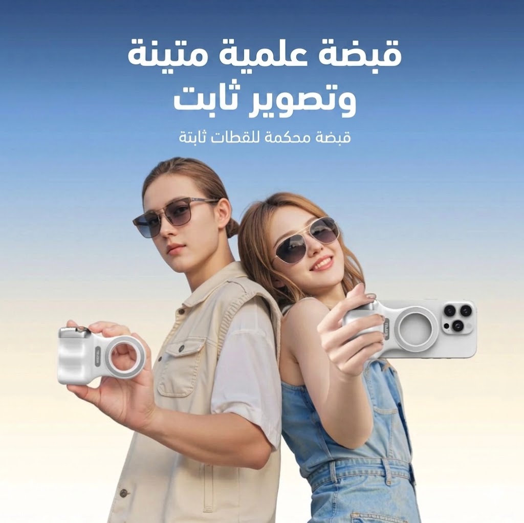 إضاءة سيلفي دائرية، متوافقة مع جميع الهواتف, تحكم بـ 3 وضعيات وعجلة تدوير لضبط السطوع